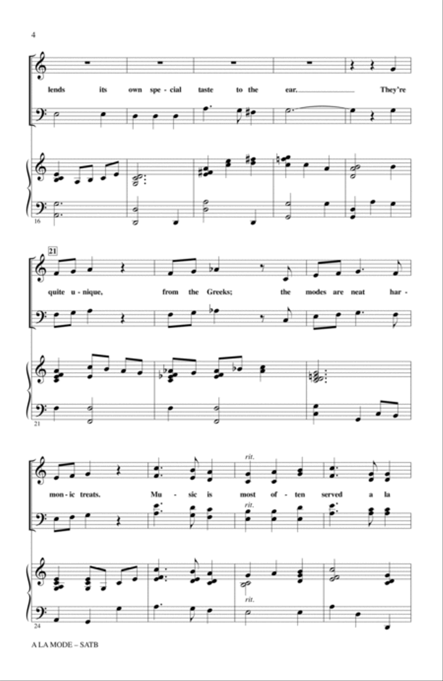 A La Mode 4-Part scores gallery preview page 2