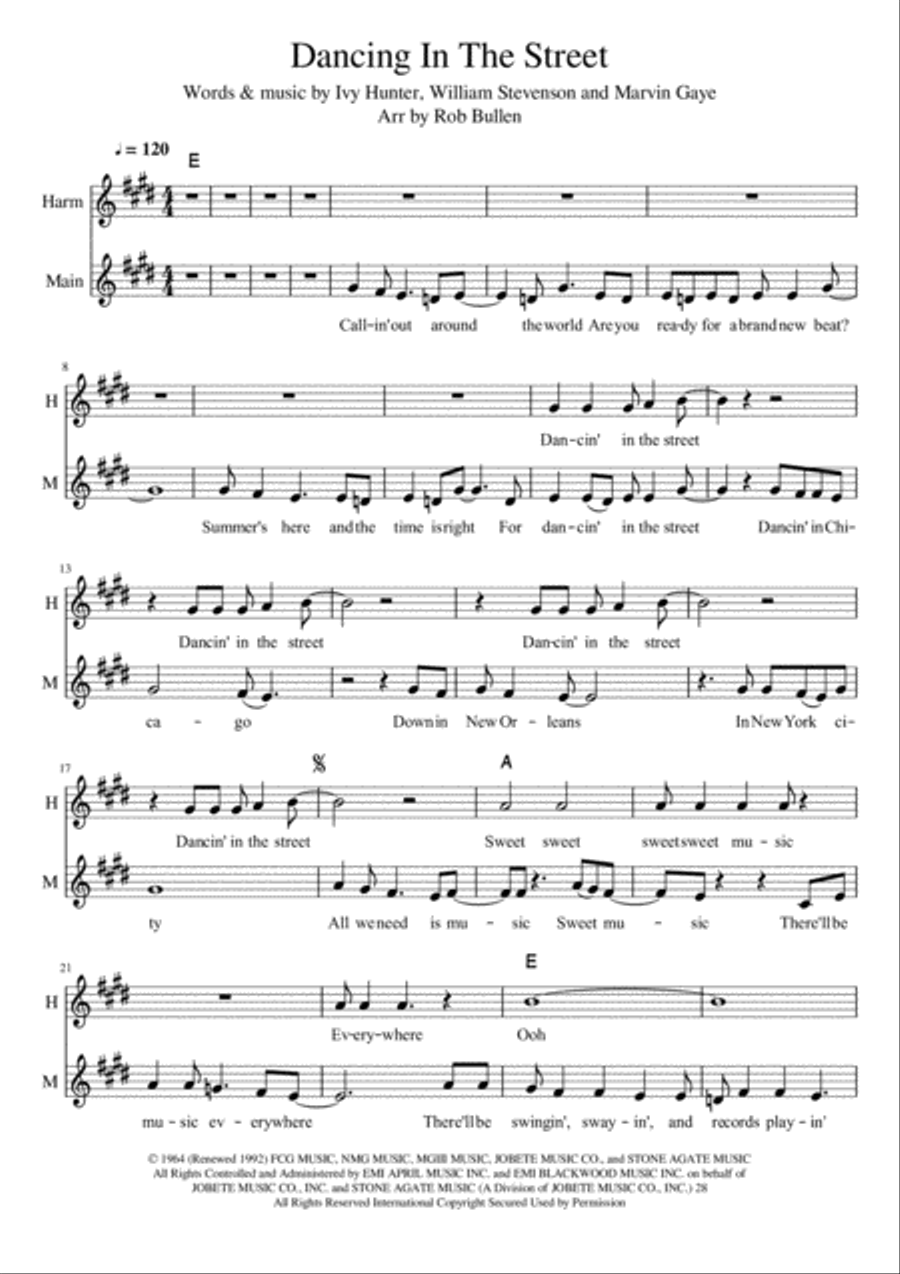 Dancing In The Street Guitar scores gallery preview page 1