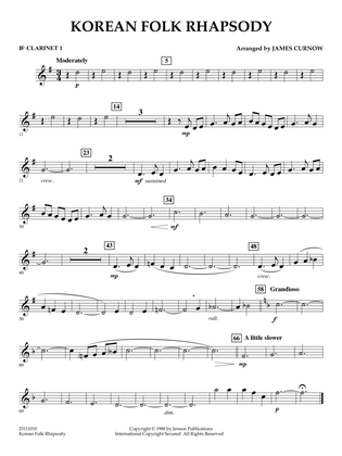 Korean Folk Rhapsody - Bb Clarinet 1