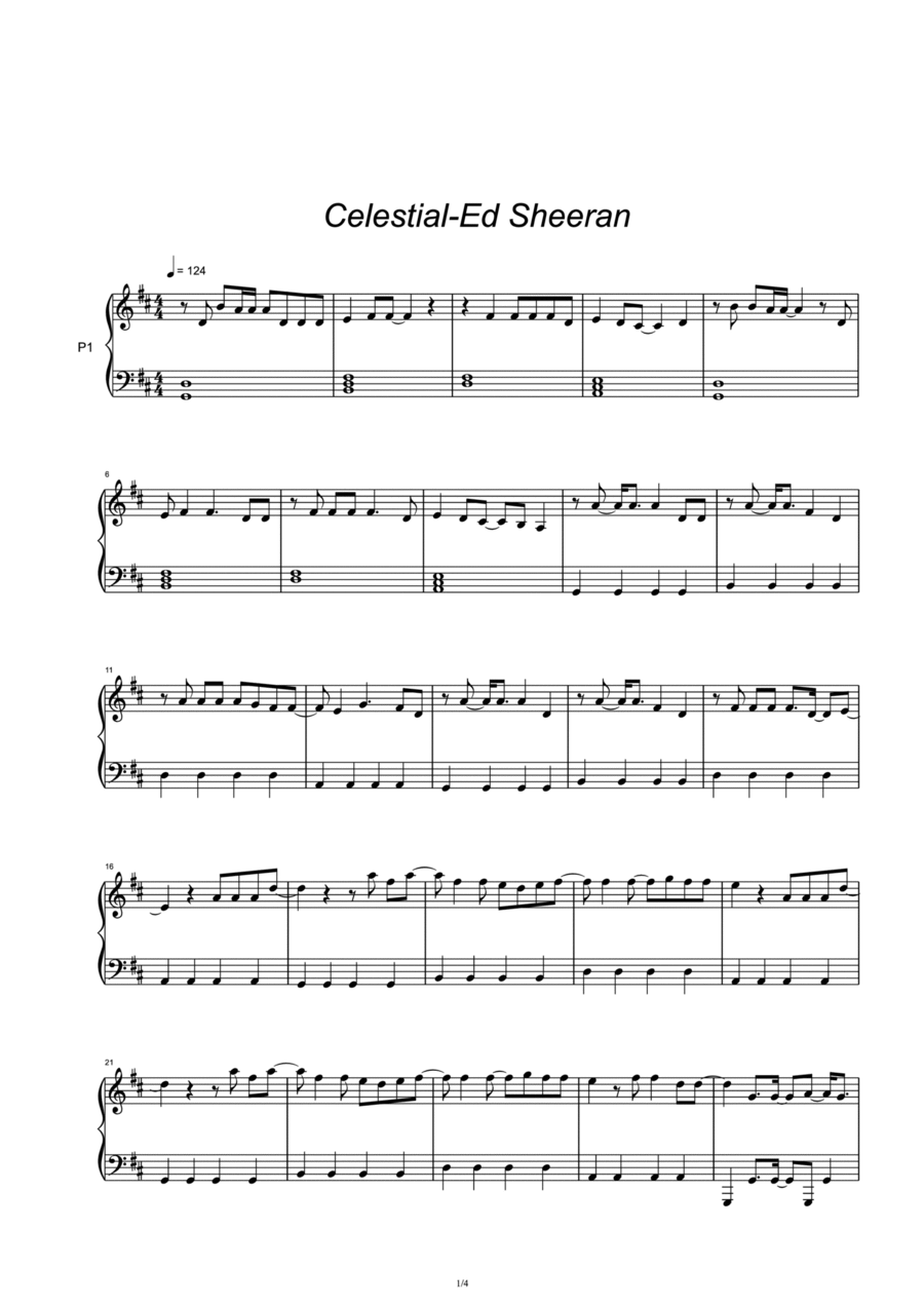 Celestial Piano Solo scores gallery preview page 1