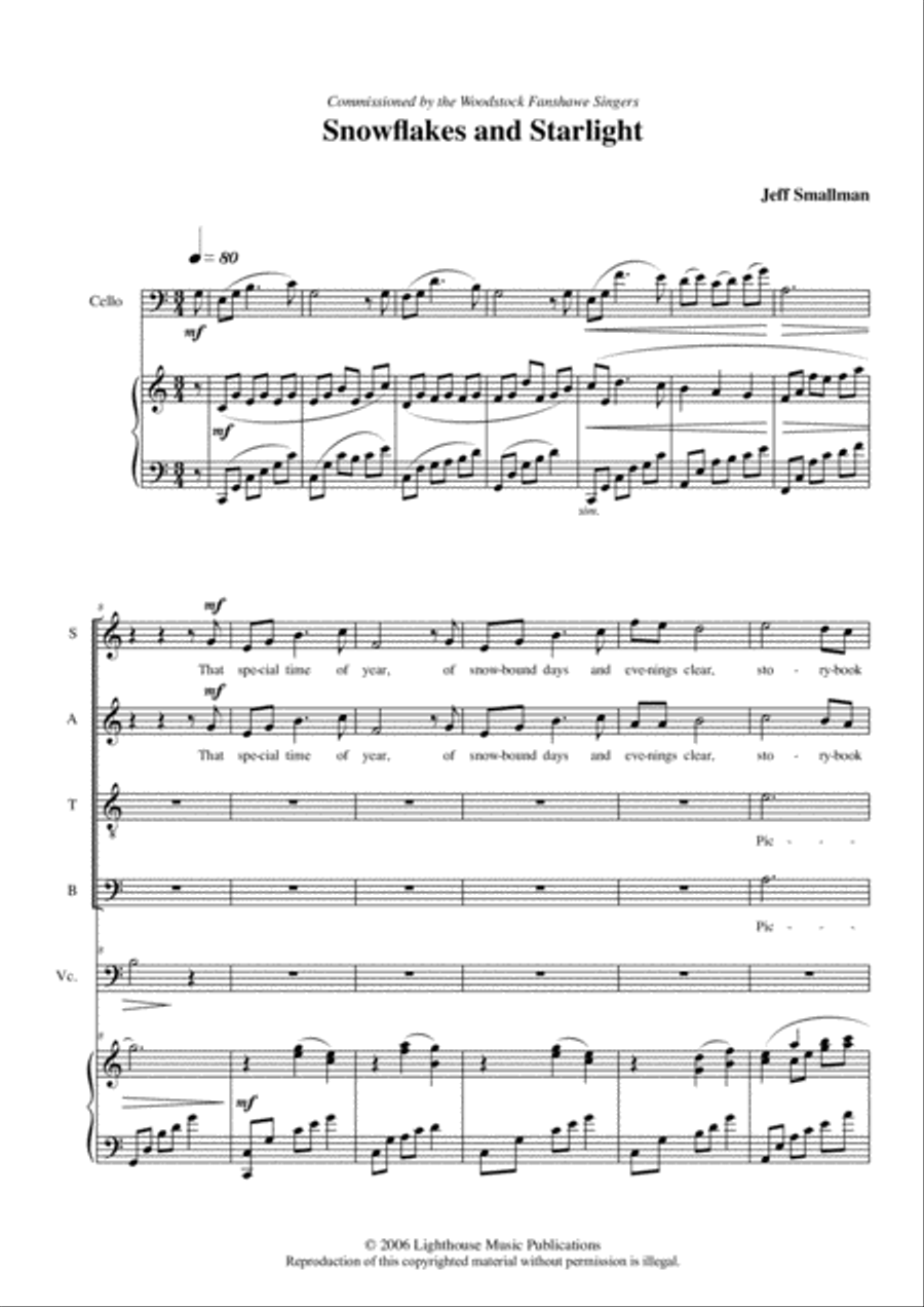 Snowflakes and Starlight 4-Part scores gallery preview page 3