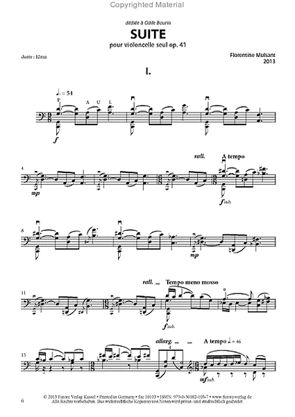 SUITE (pour violoncelle seul op. 41)