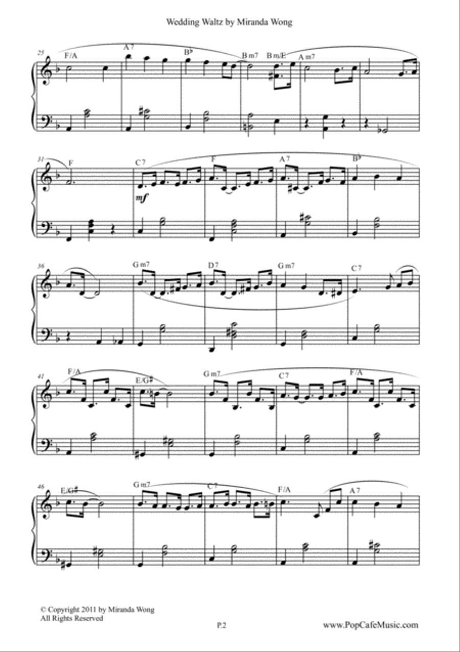 Wedding Waltz - Romantic Piano Solo Piano Solo scores gallery preview page 2