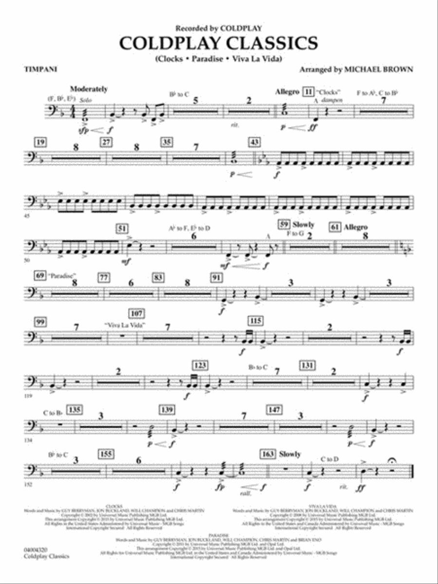 Coldplay Classics Concert Band scores gallery preview page 9