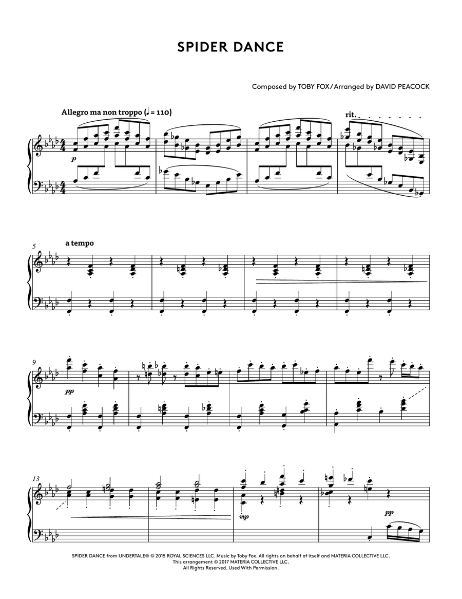 Spider Dance (UNDERTALE Piano Collections 2) Piano Solo scores gallery preview page 2