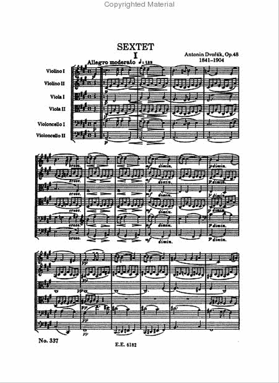 String Sextet A Major Op. 48 B 80 Study Score scores gallery preview page 2