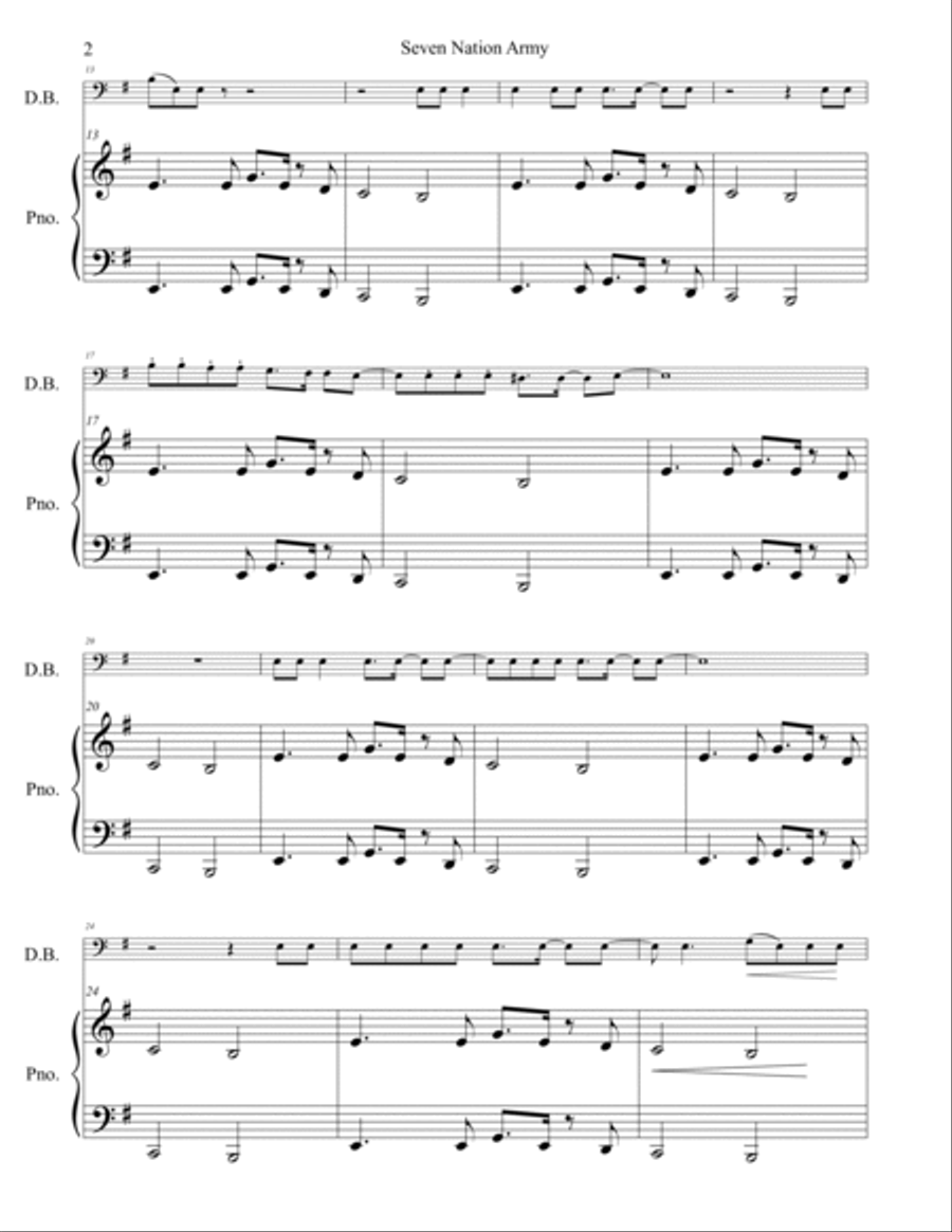 Seven Nation Army Double Bass scores gallery preview page 3