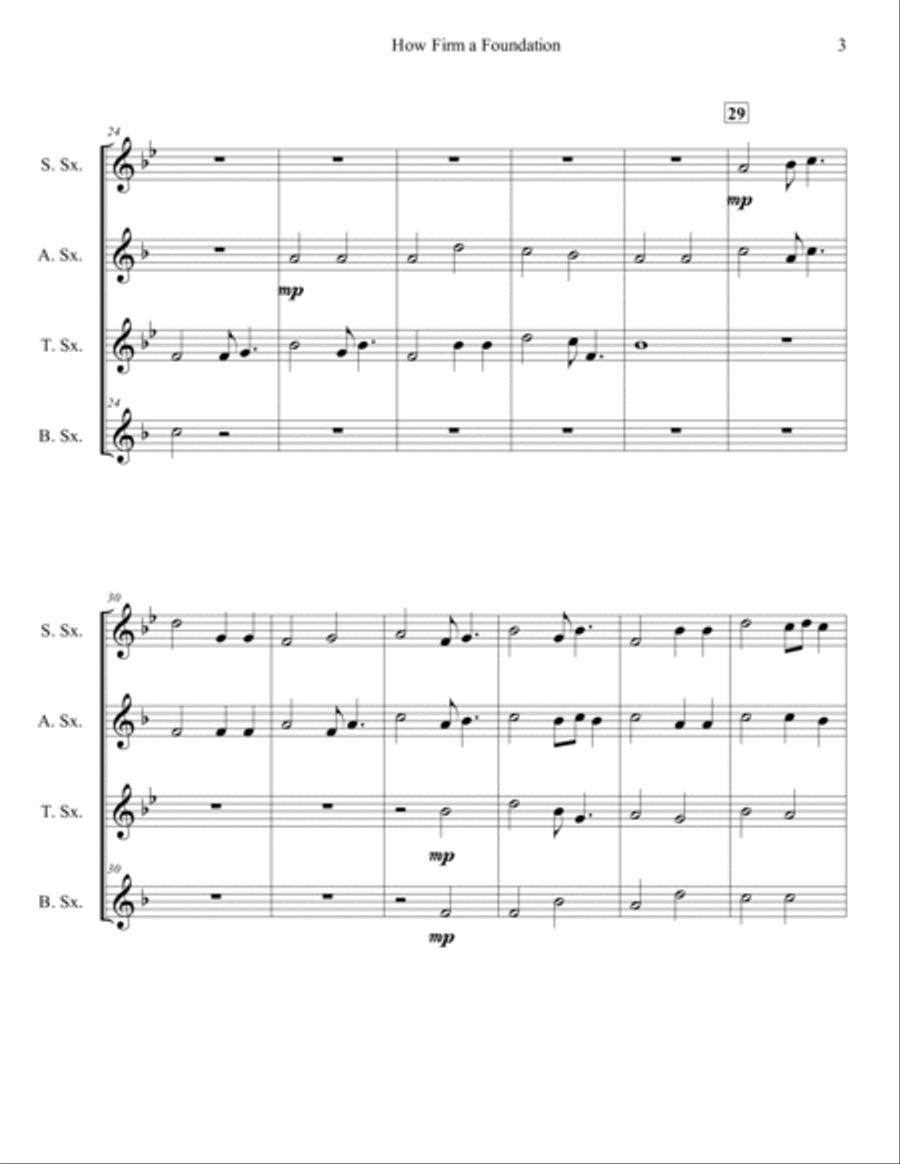 How Firm a Foundation (Sax Quartet) Saxophone Quartet scores gallery preview page 6