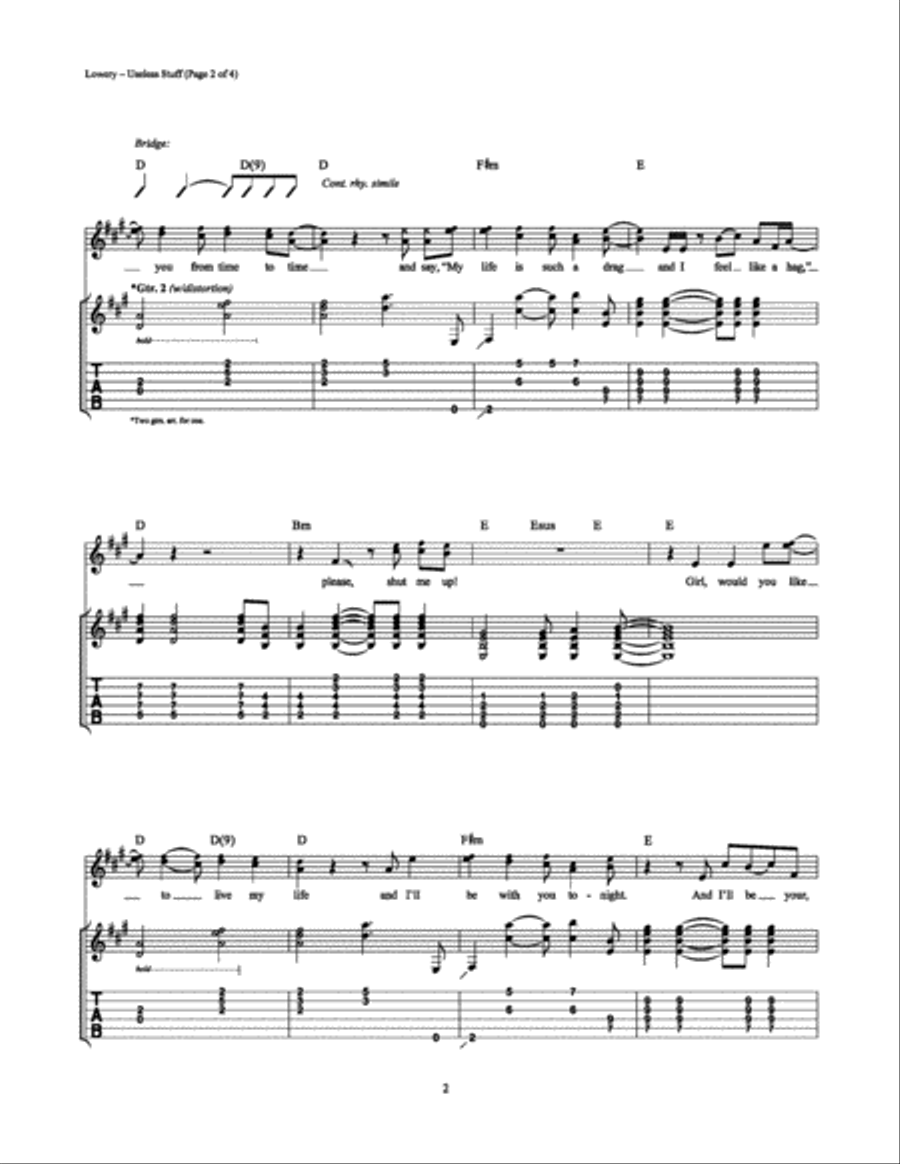 Useless Stuff Electric Guitar scores gallery preview page 2