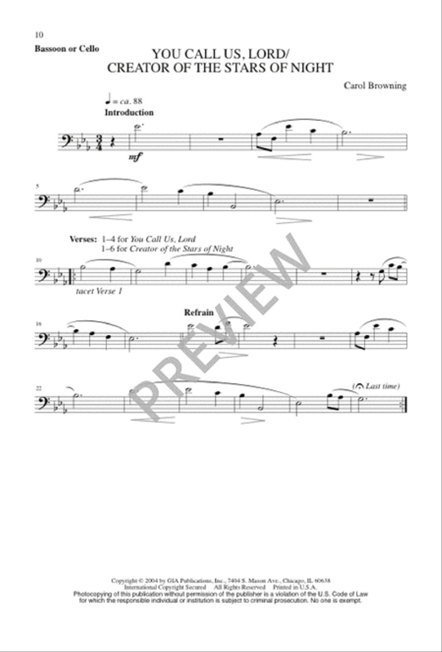 You Call Us, Lord / Creator of the Stars of Night Unison Choir scores gallery preview page 10