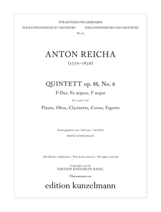 Book cover for Quintet Op. 88/6