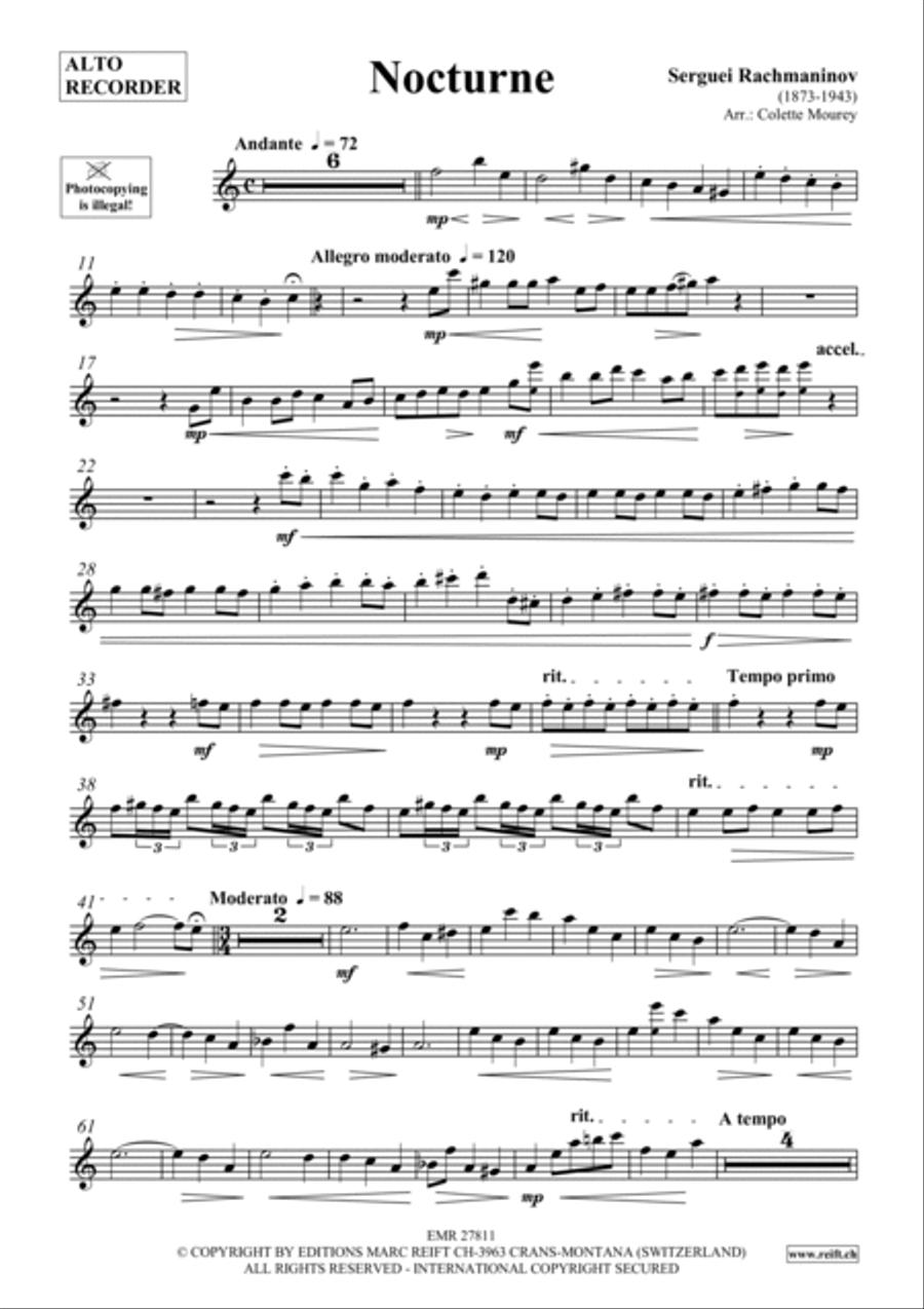 Nocturne Alto Recorder scores gallery preview page 2