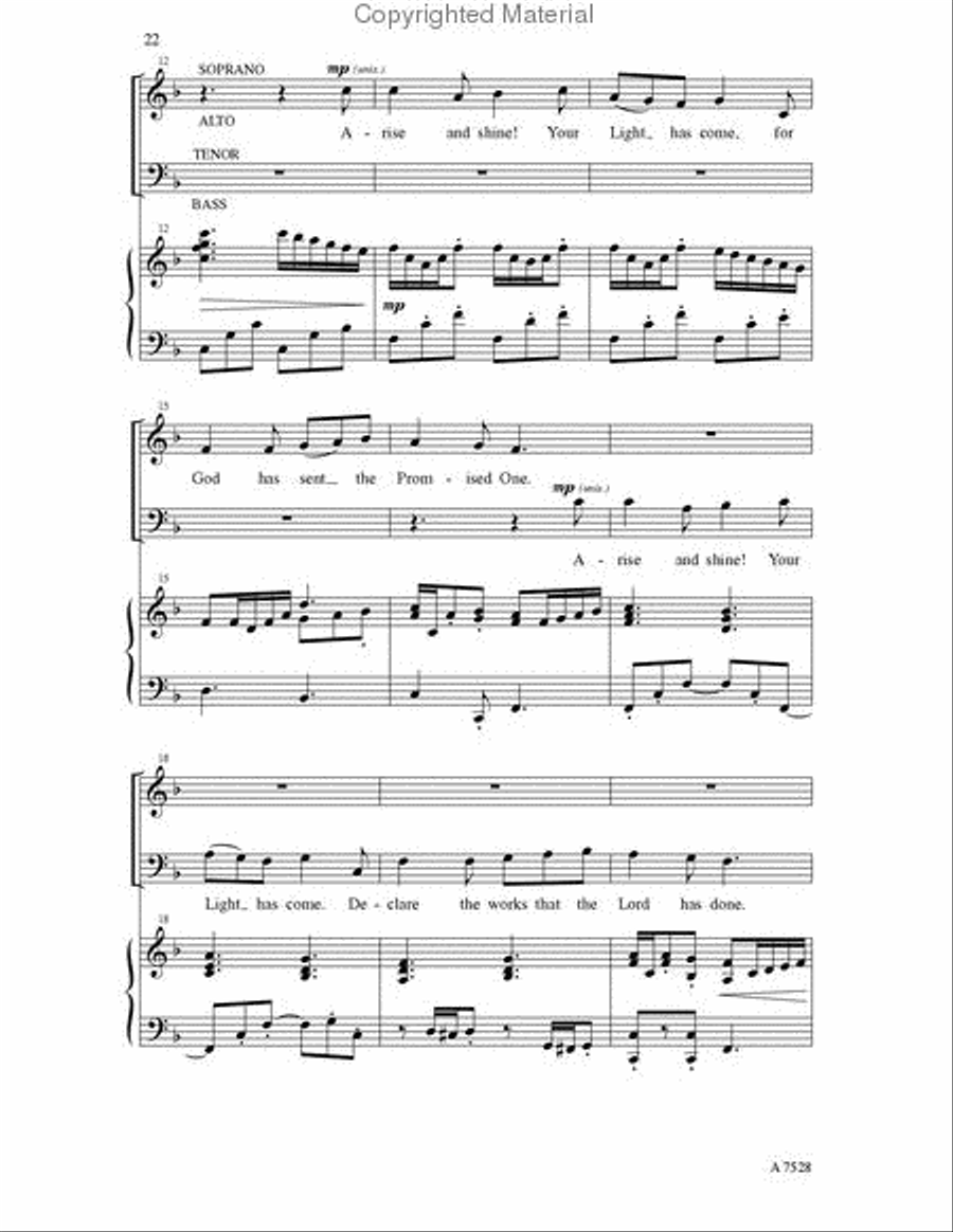 Arise and Shine! Your Light Has Come! 4-Part scores gallery preview page 3