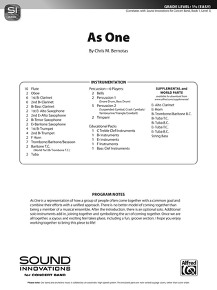 Book cover for As One: Score