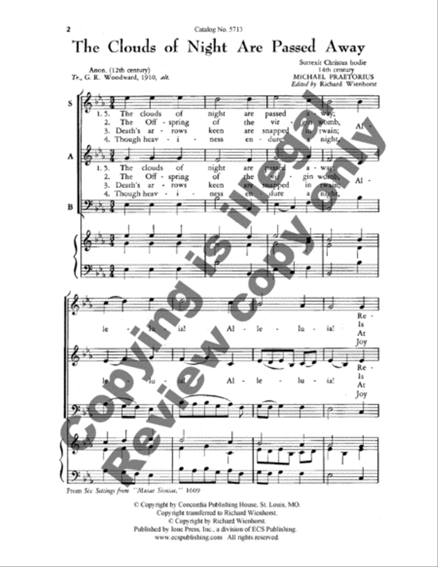 Clouds of Night Are Passed Away 3-Part scores gallery preview page 4