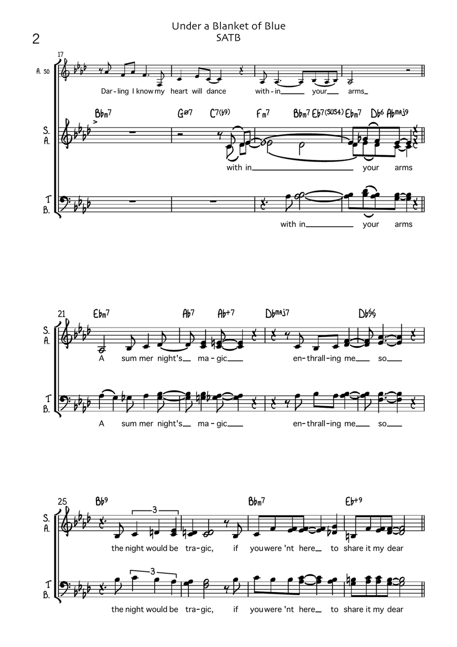 Under A Blanket Of Blue 4-Part scores gallery preview page 2
