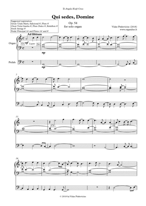 Qui sedes, Domine, Op. 54 (2018) for solo organ