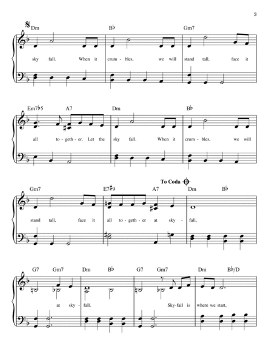 Skyfall Skyfall Easy Piano scores gallery preview page 3