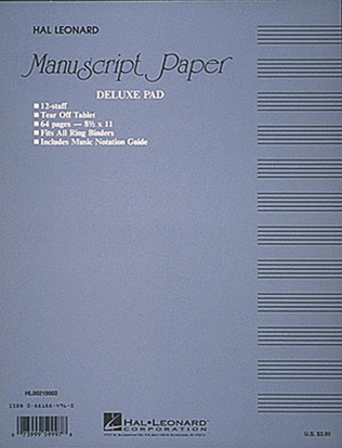 Manuscript Paper (Deluxe Pad)(Blue Cover)