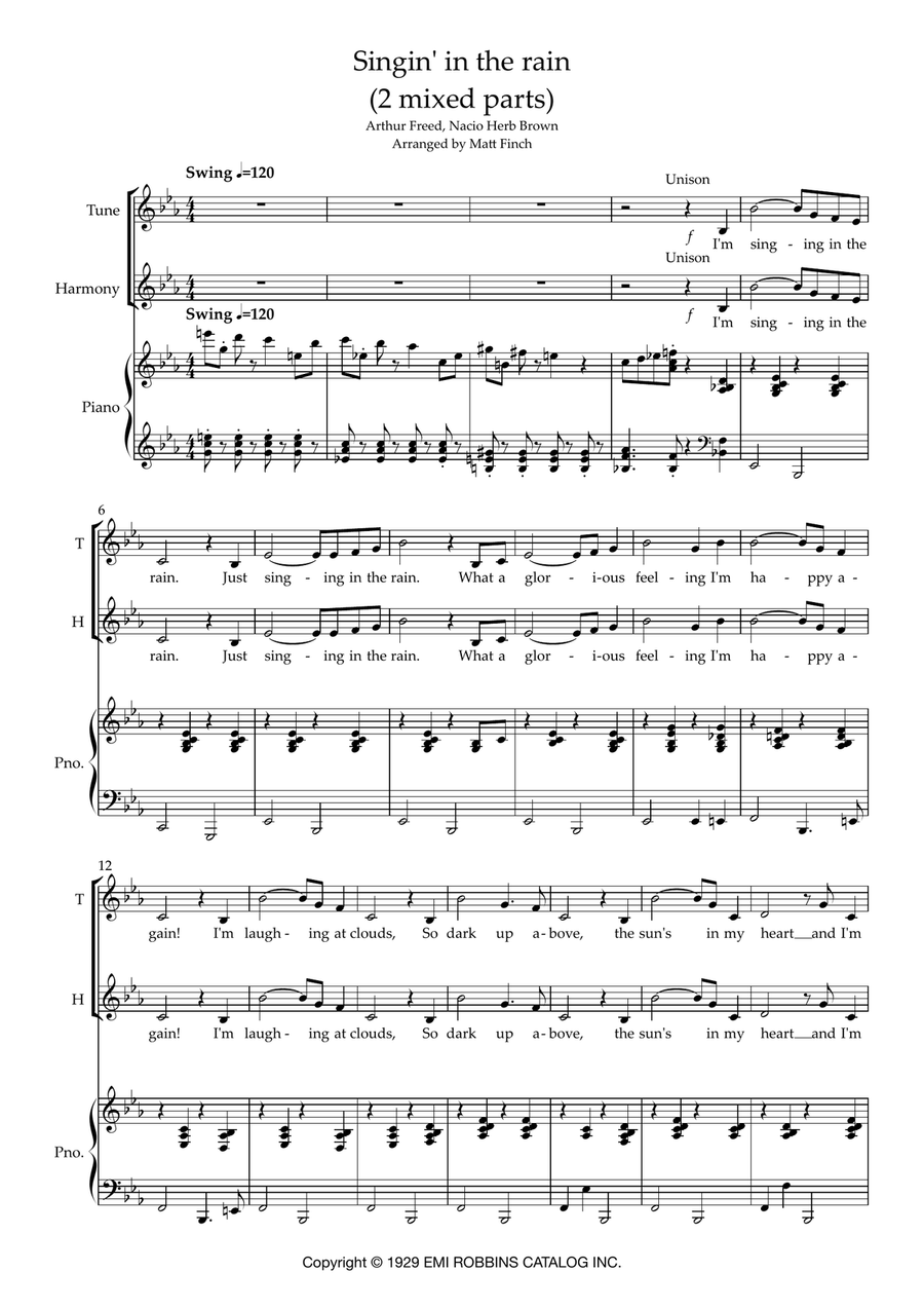 Singin' In The Rain Choir scores gallery preview page 1