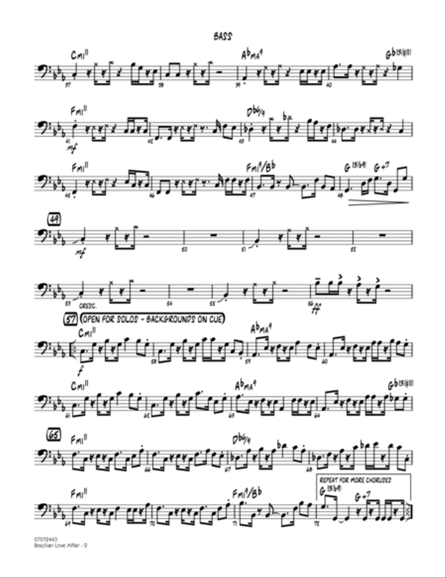 Brazilian Love Affair - Bass Part scores gallery preview page 2