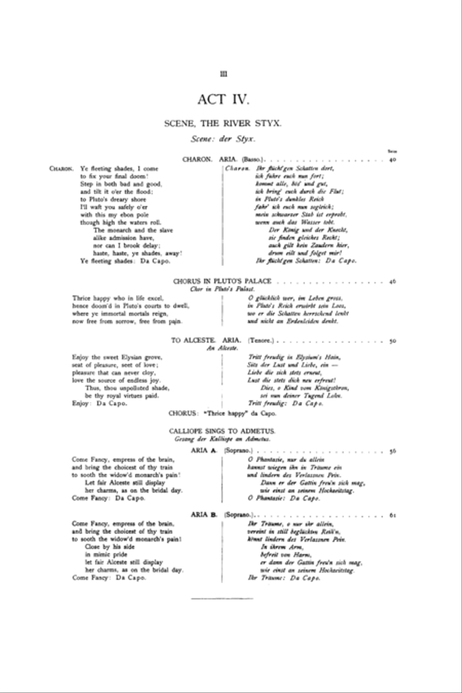 Alceste, Incidental Music (1750) 4-Part scores gallery preview page 6