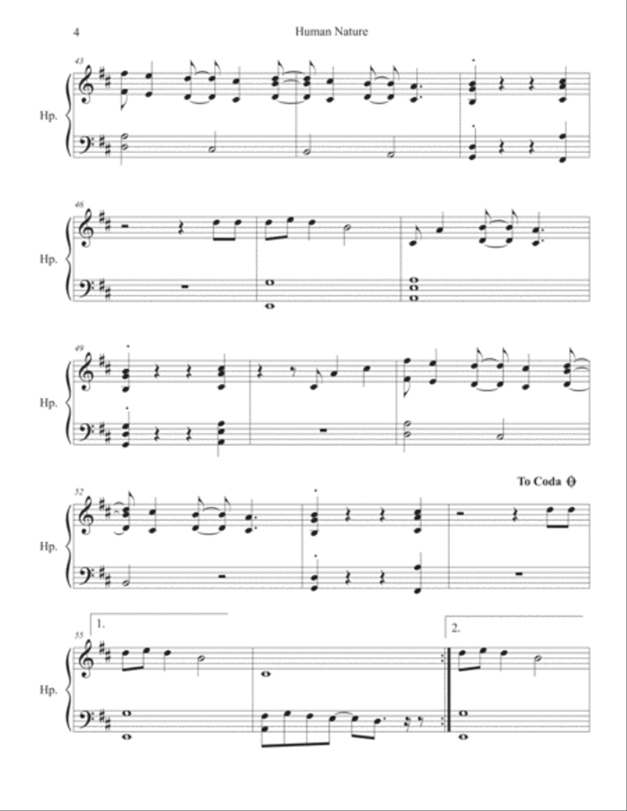 Human Nature Harp scores gallery preview page 4