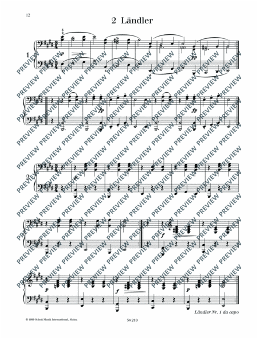 Ländler Piano Duet scores gallery preview page 13