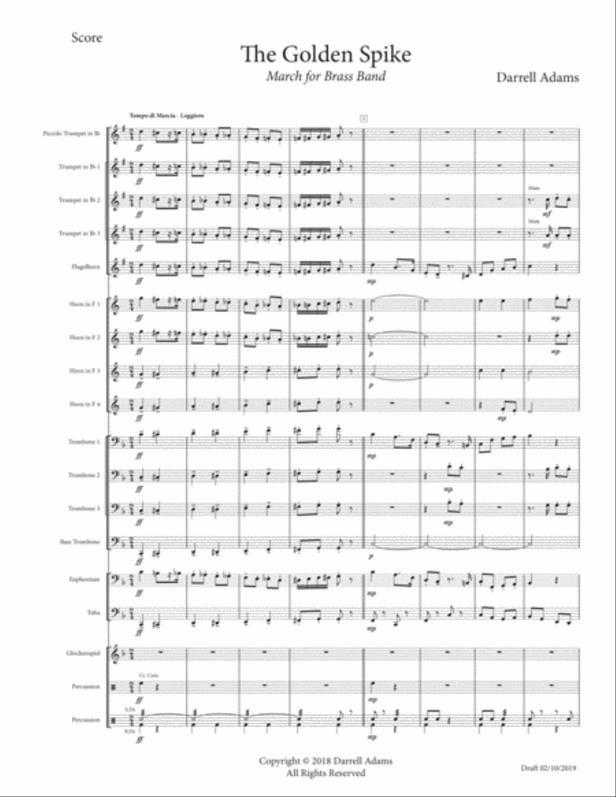 The Golden Spike (score) Marching Band scores gallery preview page 2