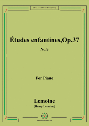 Book cover for Lemoine-Études enfantines(Etudes) ,Op.37, No.9