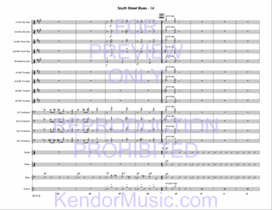 South Street Blues (Full Score) Jazz Ensemble scores gallery preview page 15