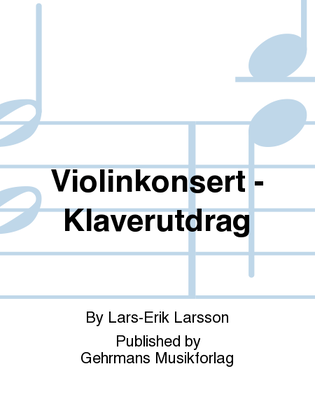 Book cover for Violinkonsert - Klaverutdrag