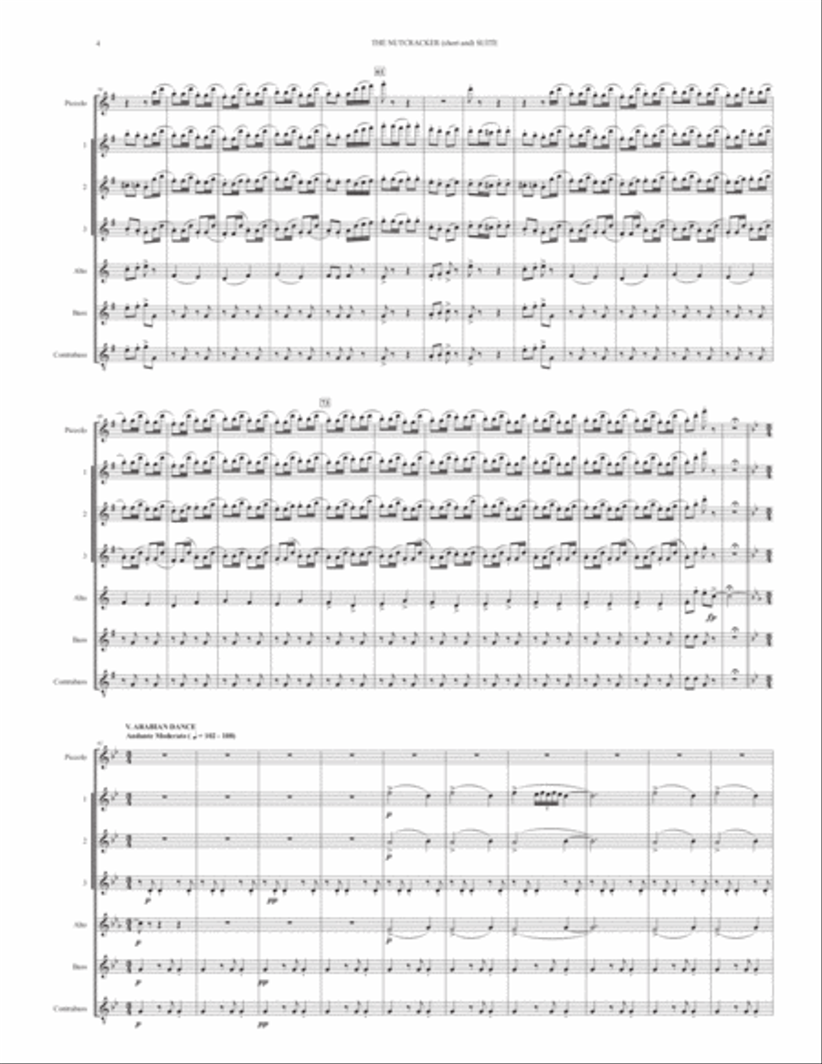 THE NUTCRACKER (short and) SUITE (for Flute Choir) Flute Choir scores gallery preview page 4