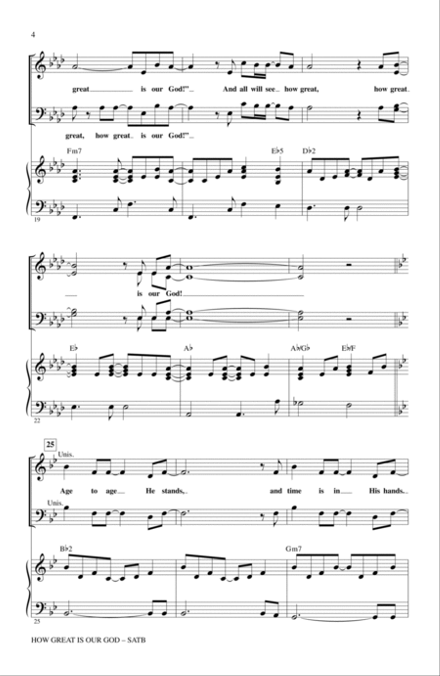 How Great Is Our God (arr. Keith Christopher) 4-Part scores gallery preview page 3