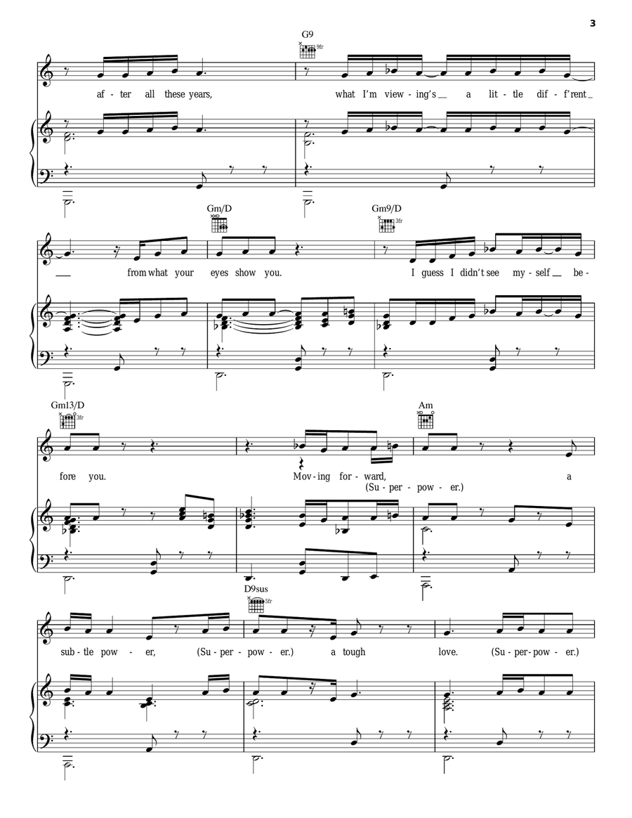 Superpower Piano, Vocal, Guitar scores gallery preview page 3