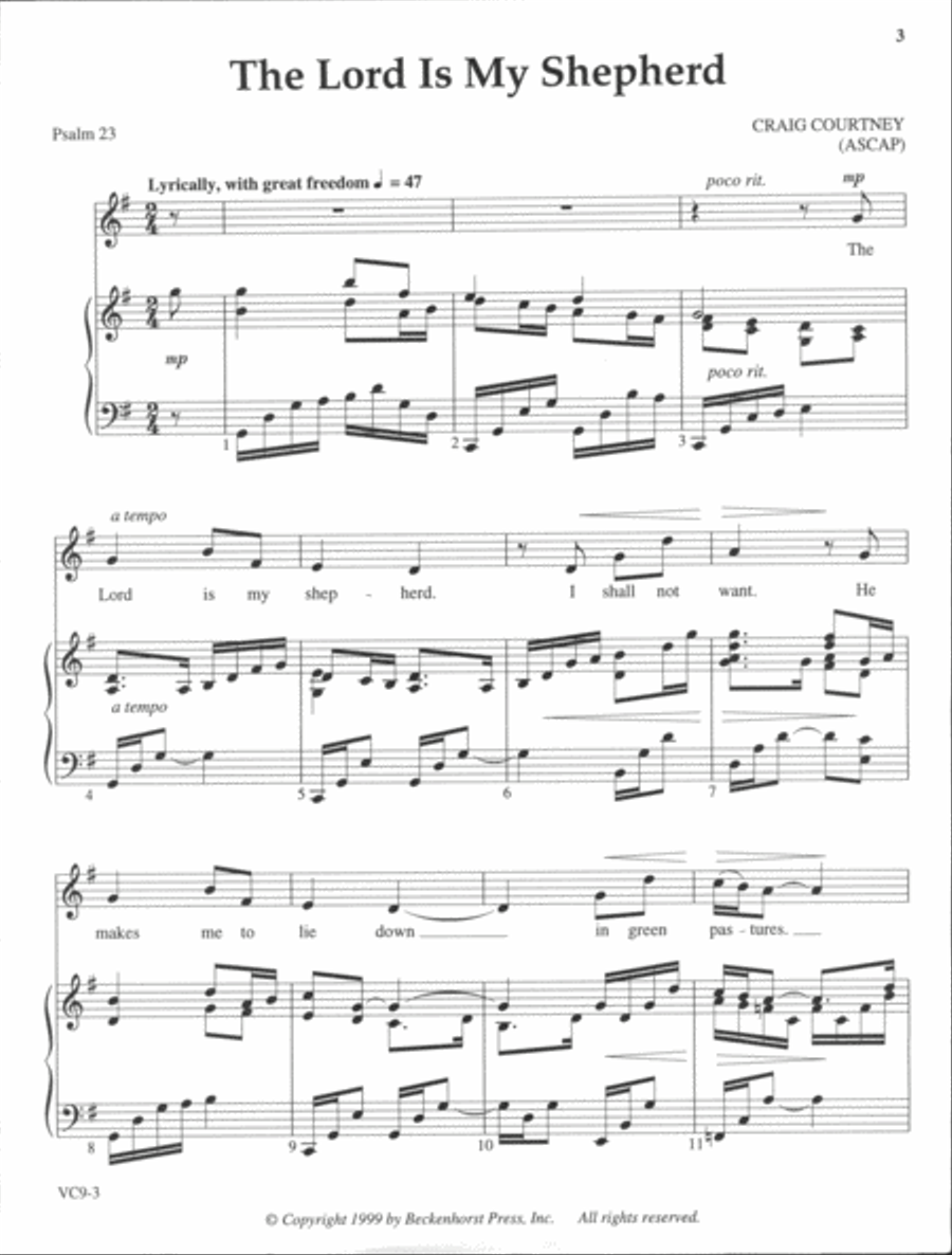 Psalm Settings of Craig Courtney Medium Voice scores gallery preview page 2