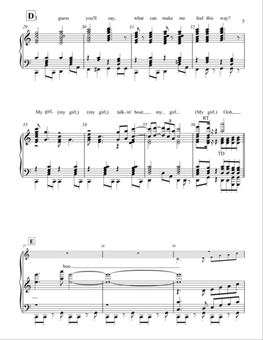 My Girl My Girl Handbell Choir scores gallery preview page 5