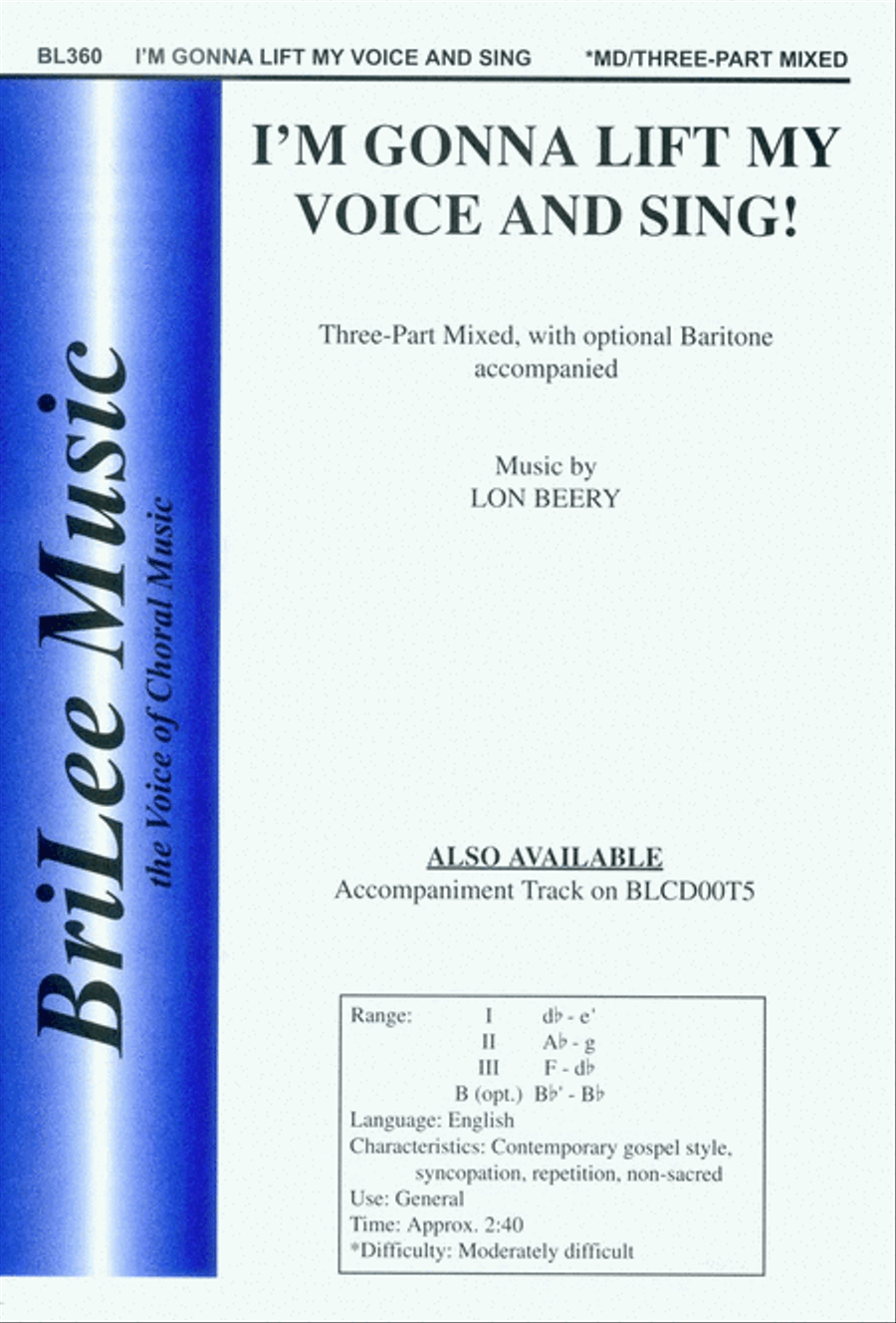I'm Gonna Lift My Voice and Sing! 3-Part scores gallery preview page 1