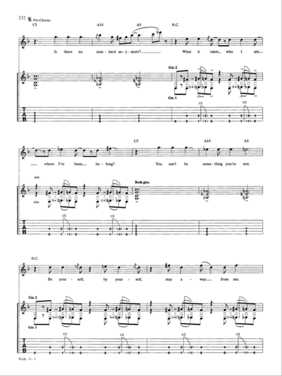 Walk Guitar Tablature scores gallery preview page 3