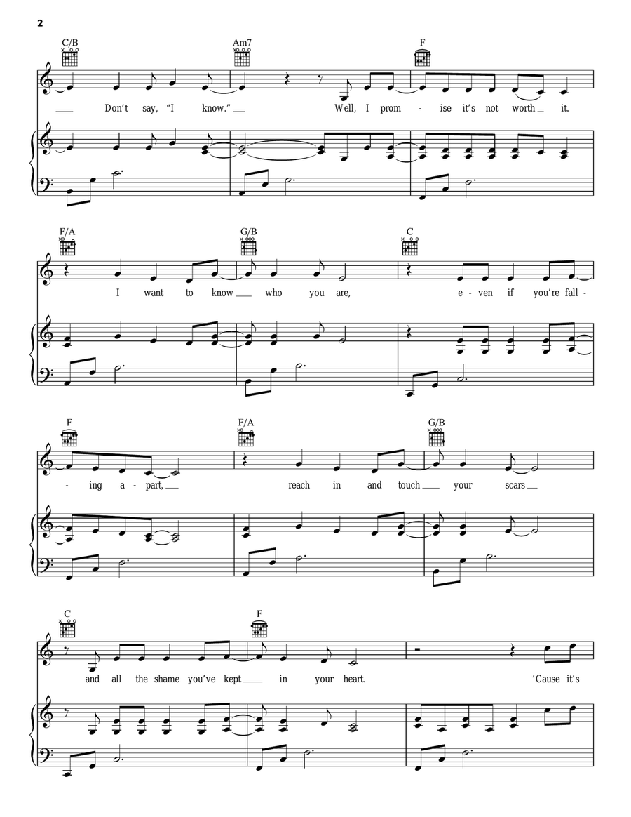 Any Other Way Piano, Vocal, Guitar scores gallery preview page 2