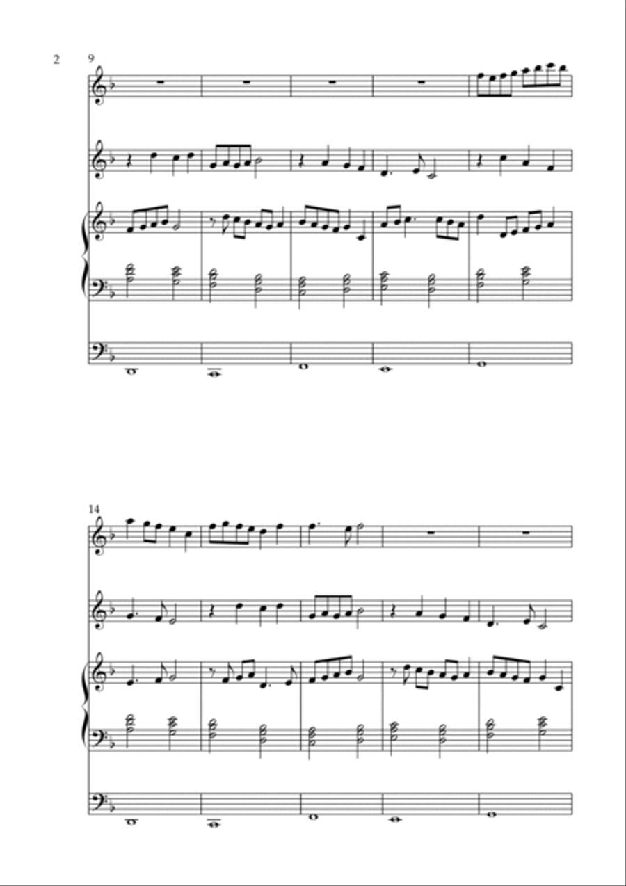 Meditation on Bachofen, Op. 219 (2 Treble Instruments and Organ) by Vidas Pinkevicius Piano scores gallery preview page 2