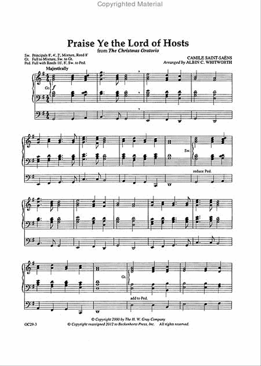 Praise Ye, the Lord of Hosts Organ scores gallery preview page 2