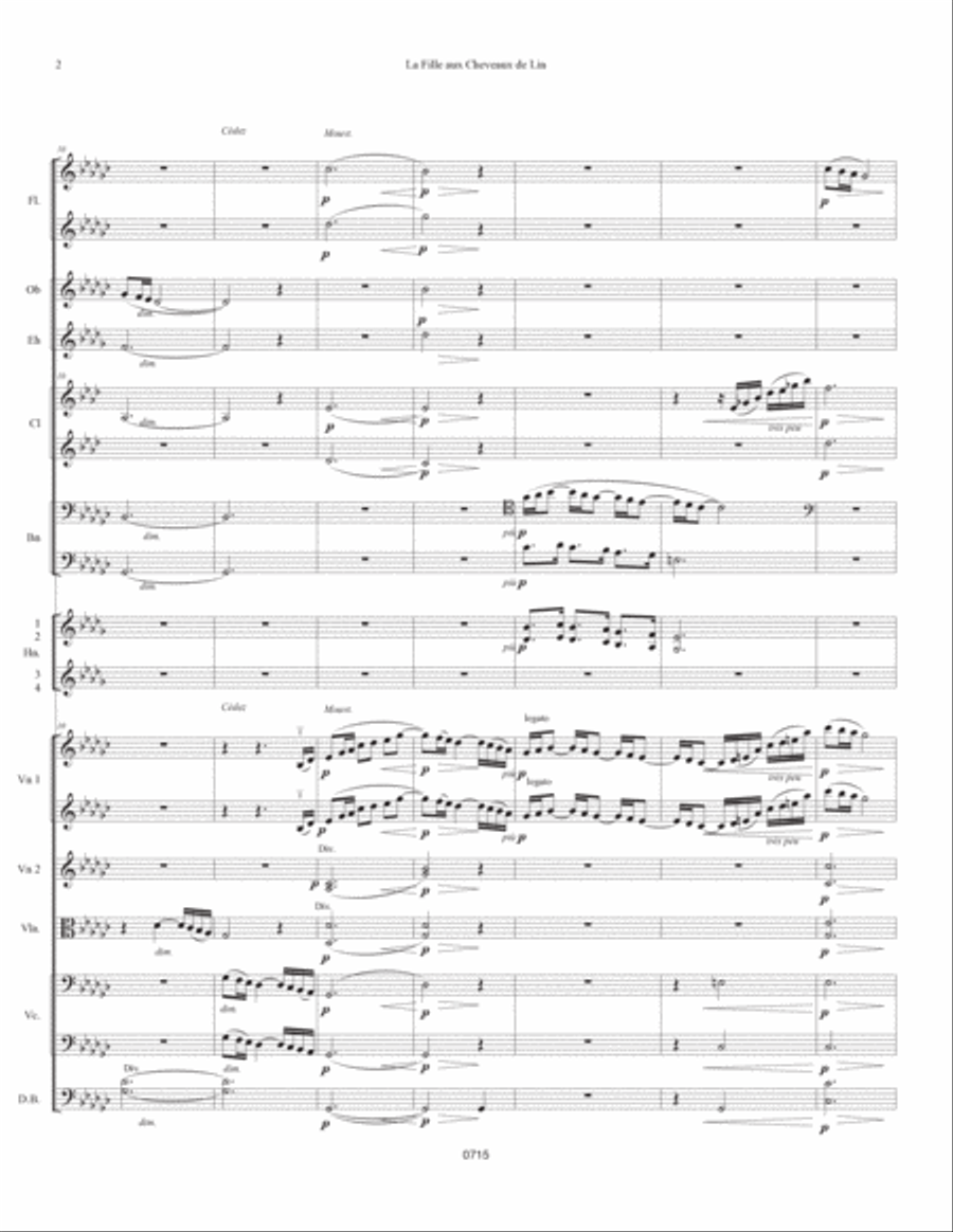 La fille aux cheveux de lin Full Orchestra scores gallery preview page 2