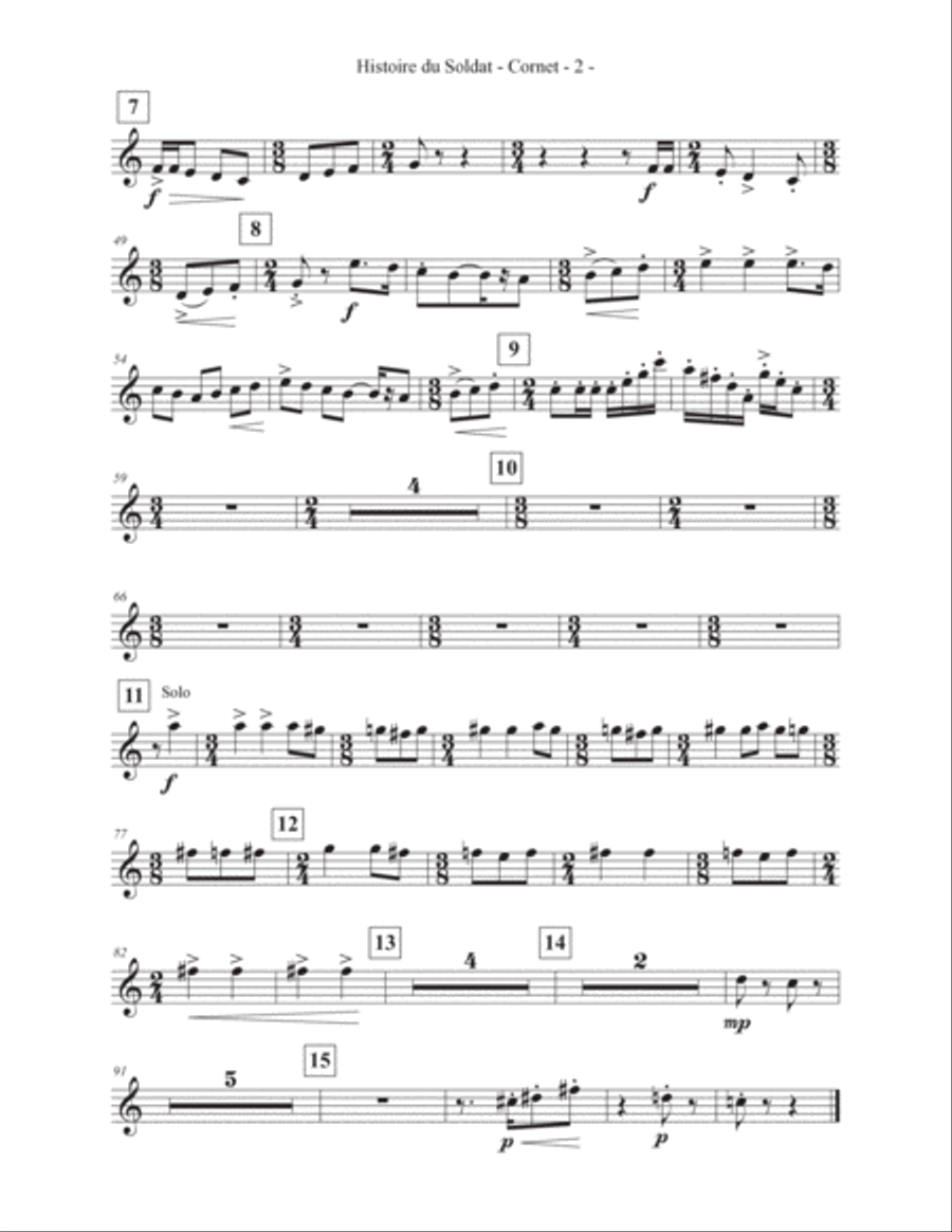 Histoire du Soldat Cornet Part Histoire du Soldat Cornet Part Chamber Music scores gallery preview page 3