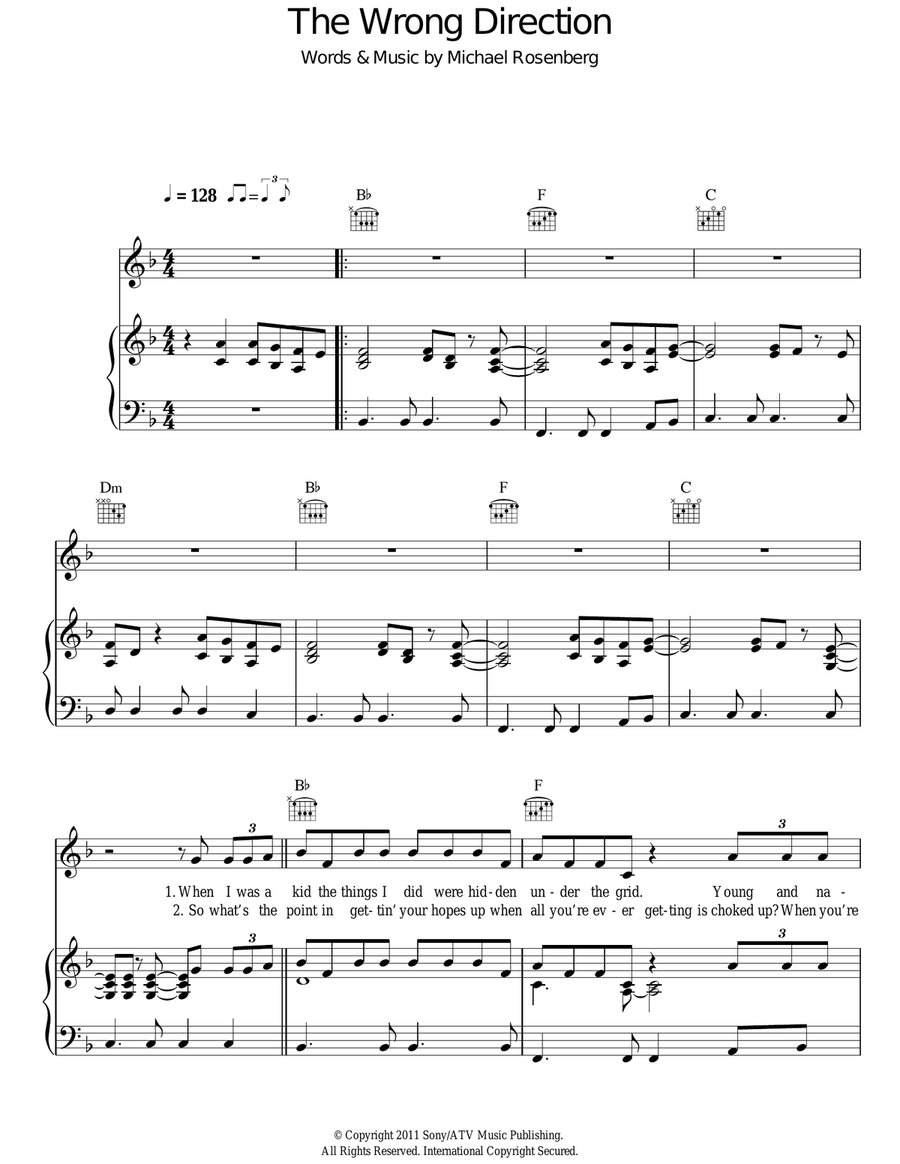 The Wrong Direction Acoustic Guitar scores gallery preview page 1