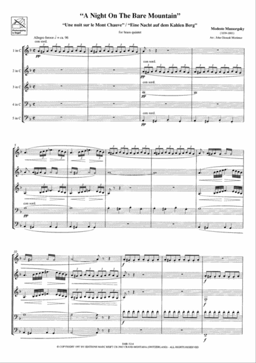 A Night On The Bare Mountain Brass Ensemble scores gallery preview page 4