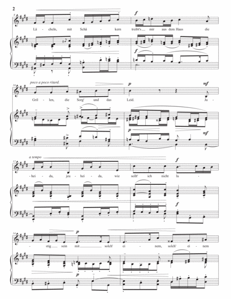 REGER: Mein Schätzelein, Op. 76 no. 14 (transposed to E major)