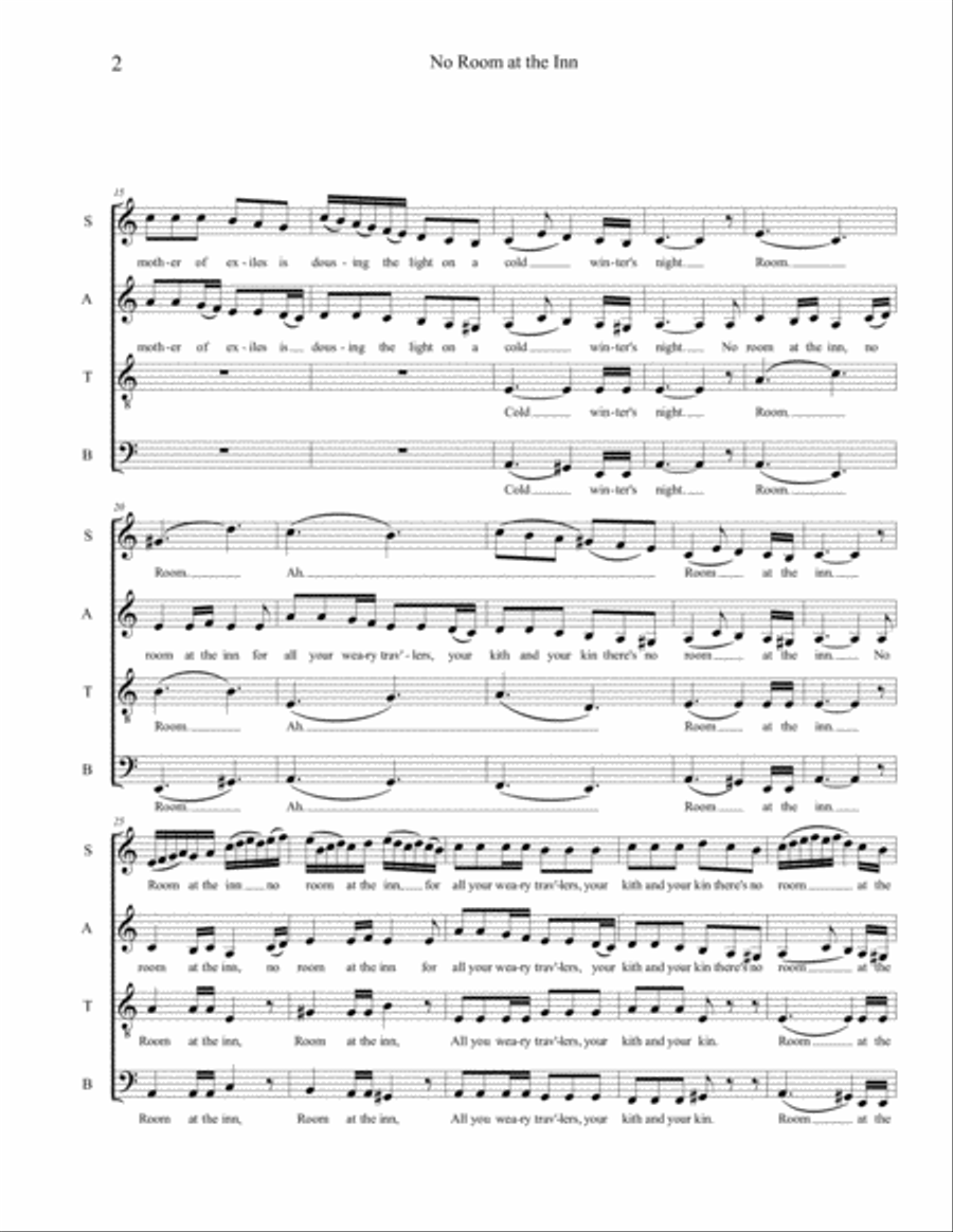 No Room at the Inn 4-Part scores gallery preview page 2