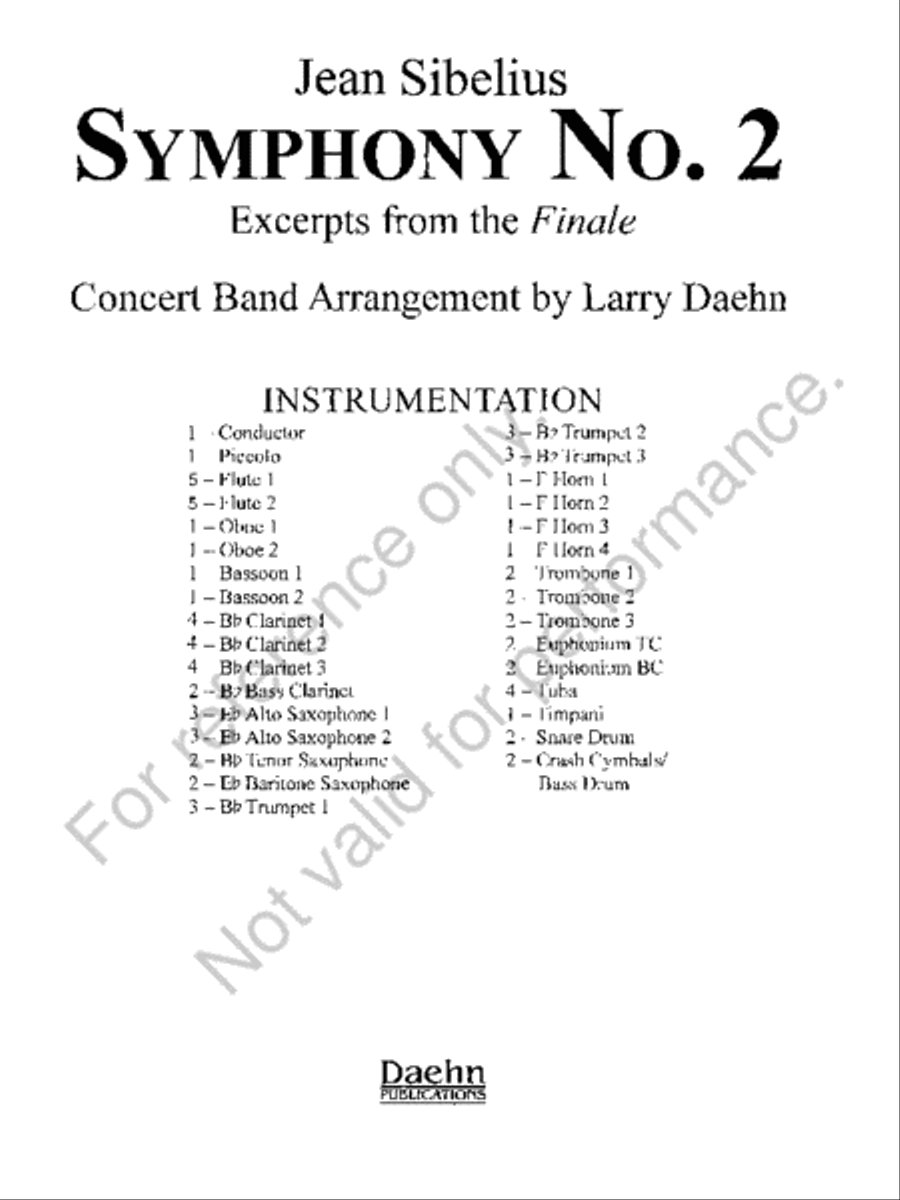Symphony No. 2 Symphony No. 2 Concert Band scores gallery preview page 2