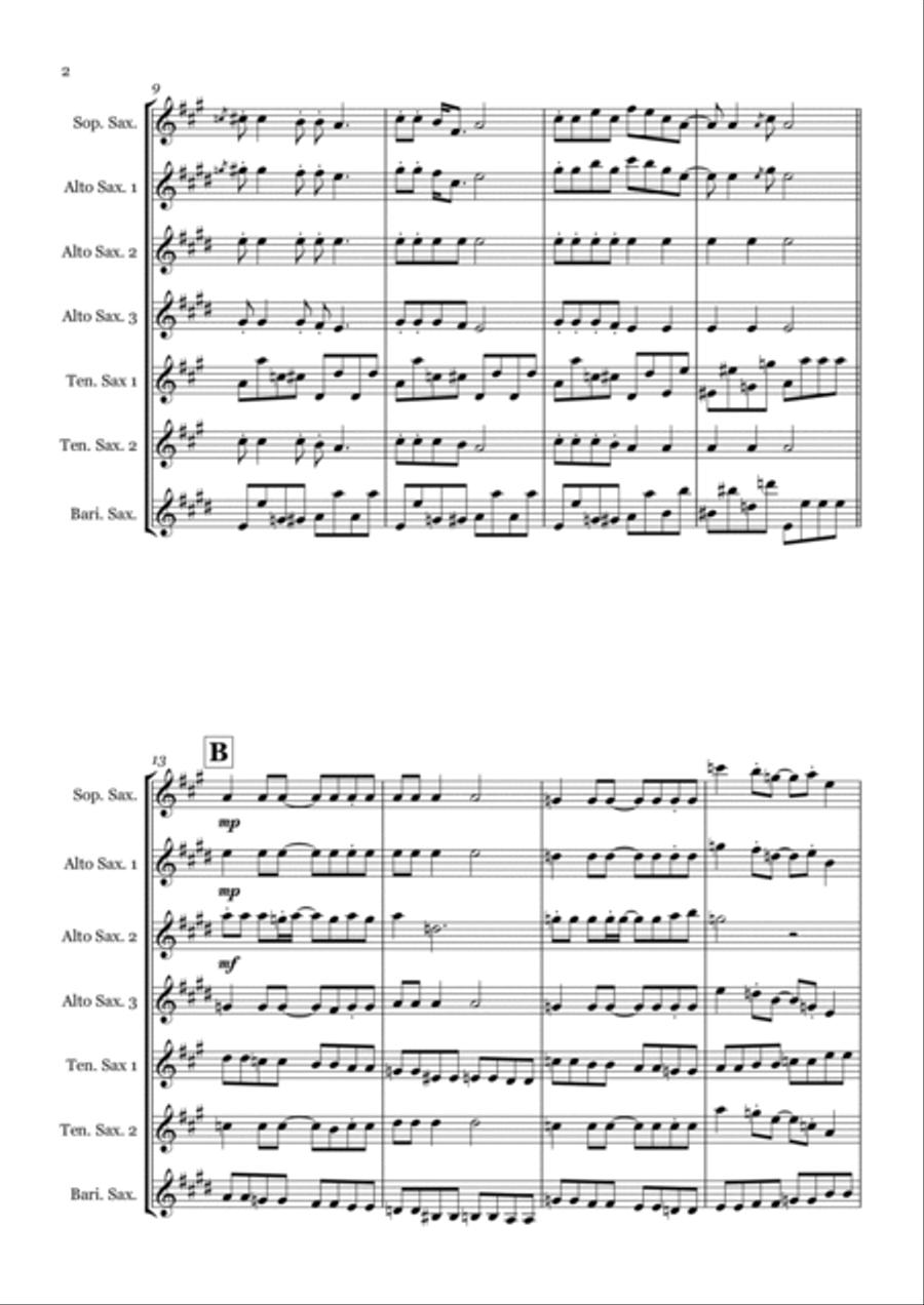 Lady Madonna Saxophone Quartet scores gallery preview page 2